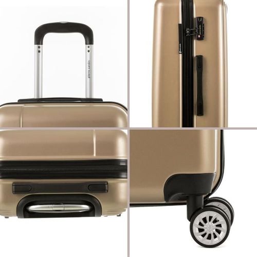 PIERRE CARDIN Valise Grande Taille 75cm avec 8 Roues + Organisateur Champagne - Photo n°3; ?>