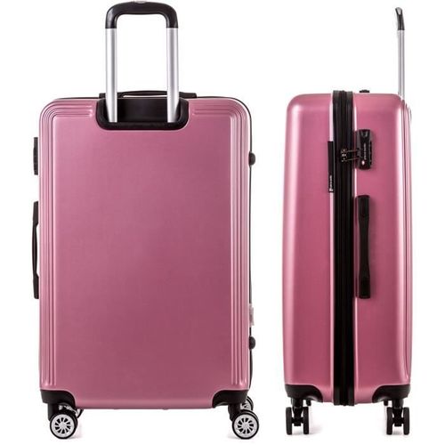 PIERRE CARDIN Valise Grande Taille 75cm avec 8 Roues + Organisateur Or Rose - Photo n°2; ?>