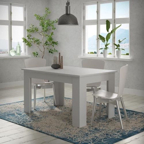 PILVI Table a manger - Blanc - L 140 x I90 x H 75 cm - Photo n°3; ?>