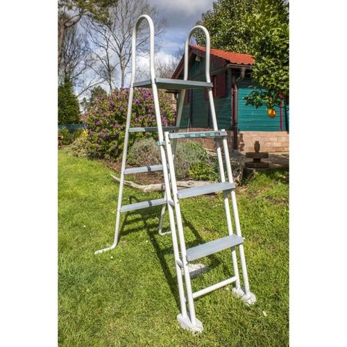 Piscine - GRE - Rond - Ø3,70 m x H1,32 m - En acier - Filtration a sable - Gris anthracite - Photo n°3; ?>