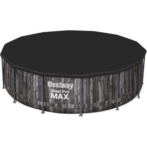 Piscine hors sol BESTWAY Steel Pro Max ronde - Décor bois - 427 x 107 cm - Photo n°3; ?>