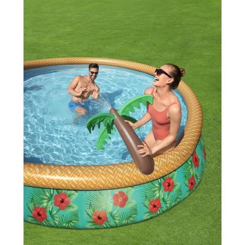 Piscine hors sol Fast Set? diametre 457 x 84 cm avec filtre a cartouche et fontaine intégrée, Décor fleurs - Photo n°2; ?>