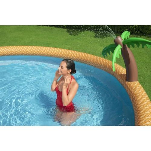 Piscine hors sol Fast Set? diametre 457 x 84 cm avec filtre a cartouche et fontaine intégrée, Décor fleurs - Photo n°3; ?>