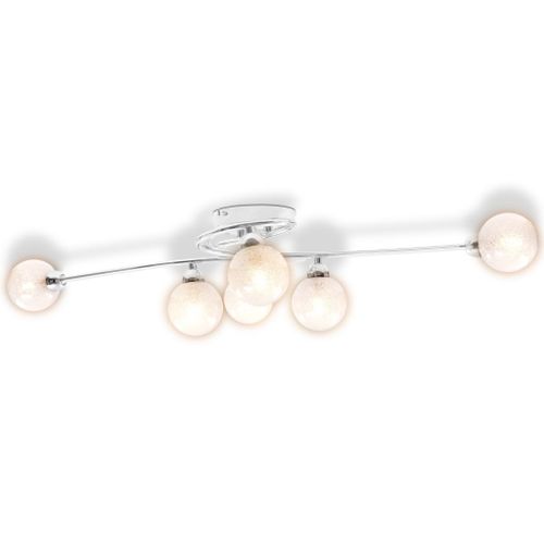 Plafonnier avec 6 abats-jour G9 Chromé - Photo n°3; ?>