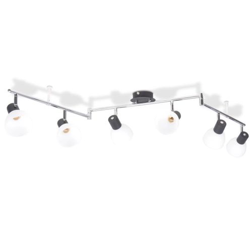 Plafonnier avec 6 projecteurs E14 Noir - Photo n°2; ?>