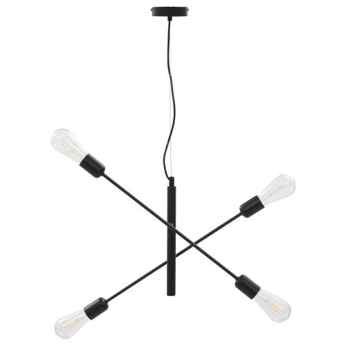 Plafonnier avec ampoules à filament 2 W Noir E27 2 - Photo n°2; ?>