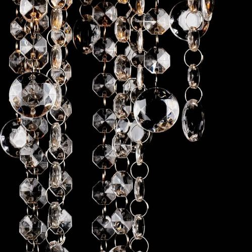 Plafonnier avec perles de cristal Blanc Métal - Photo n°3; ?>