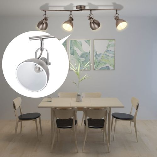 Plafonnier pour 4 ampoules E14 Gris - Photo n°3; ?>