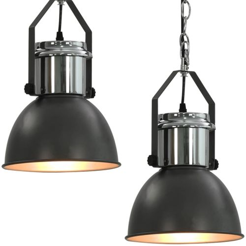 Plafonniers 2 Pcs Gris Rond E27 26 Plafonniers 2 pcs Gris Rond E27 - Photo n°2; ?>