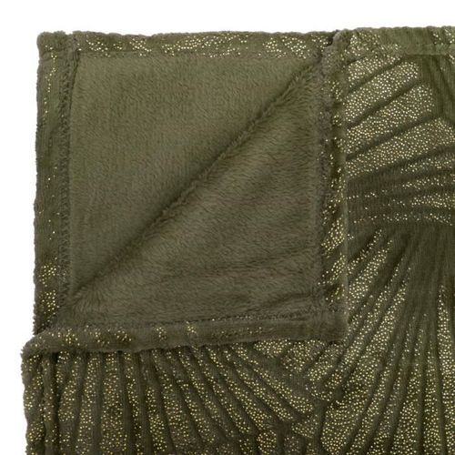 Plaid Flanelle 3D Kaki Doré - 180 x 230 cm - Photo n°2; ?>