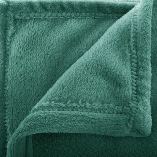 Plaid Flanelle Uni Vert - 180 x 230 cm - Photo n°2; ?>