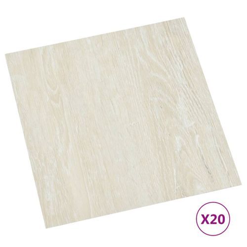 Planches de plancher autoadhésives 20 pcs PVC 1,86 m² Crème - Photo n°2; ?>