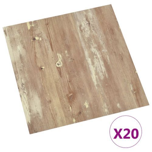 Planches de plancher autoadhésives 20 pcs PVC 1,86 m² Marron 4 - Photo n°2; ?>