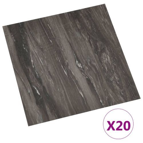 Planches de plancher autoadhésives 20 pcs PVC 1,86m² Gris foncé - Photo n°2; ?>