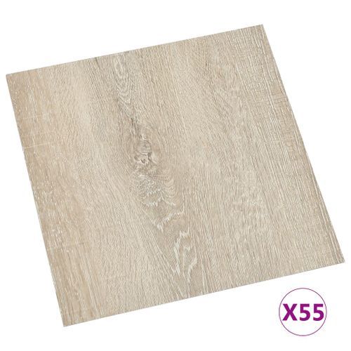 Planches de plancher autoadhésives 55 pcs PVC 5,11 m² Beige 4 - Photo n°2; ?>