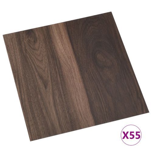 Planches de plancher autoadhésives 55 pcs PVC 5,11 m² Marron 8 - Photo n°2; ?>