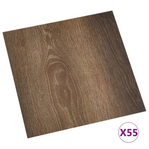 Planches de plancher autoadhésives 55 pcs PVC 5,11 m² Marron 7 - Photo n°2; ?>