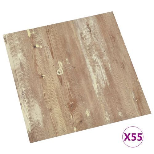 Planches de plancher autoadhésives 55 pcs PVC 5,11 m² Marron 5 - Photo n°2; ?>