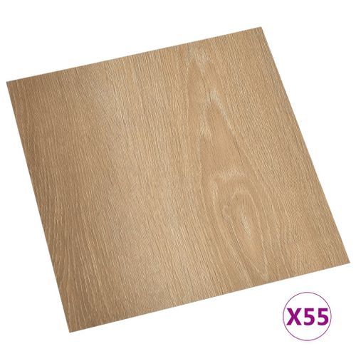 Planches de plancher autoadhésives 55 pcs PVC 5,11 m² Marron 6 - Photo n°2; ?>