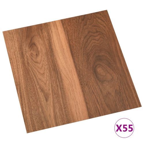 Planches de plancher autoadhésives 55 pcs PVC 5,11 m² Marron - Photo n°2; ?>