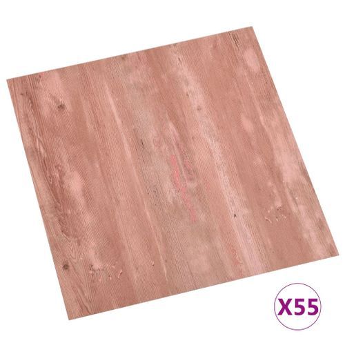 Planches de plancher autoadhésives 55 pcs PVC 5,11 m² Rouge - Photo n°2; ?>