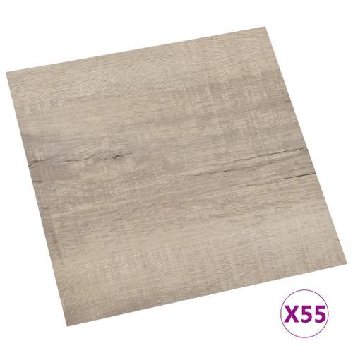 Planches de plancher autoadhésives 55 pcs PVC 5,11 m² Taupe 3 - Photo n°2; ?>