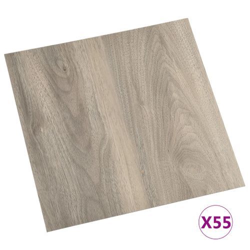 Planches de plancher autoadhésives 55 pcs PVC 5,11 m² Taupe - Photo n°2; ?>