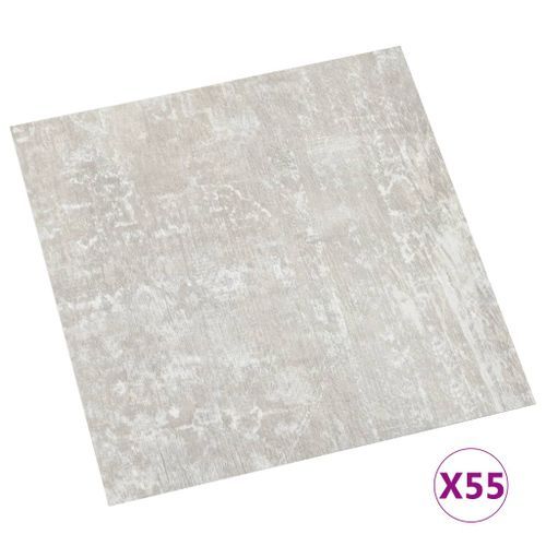 Planches de plancher autoadhésives 55 pcs PVC 5,11m² Gris clair - Photo n°2; ?>