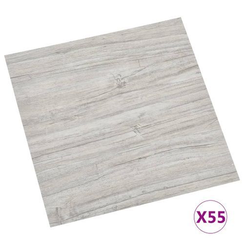 Planches de plancher autoadhésives 55 pcs PVC 5,11m² Gris clair 3 - Photo n°2; ?>