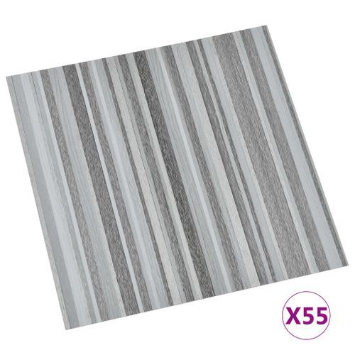 Planches de plancher autoadhésives 55 pcs PVC 5,11m² Gris clair 2 - Photo n°2; ?>