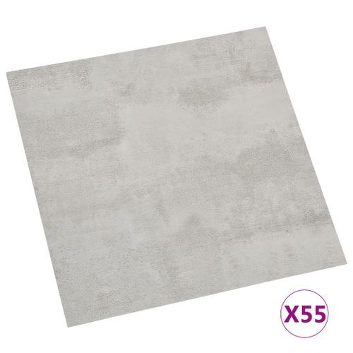 Planches de plancher autoadhésives 55 pcs PVC 5,11m² Gris clair 4 - Photo n°3; ?>