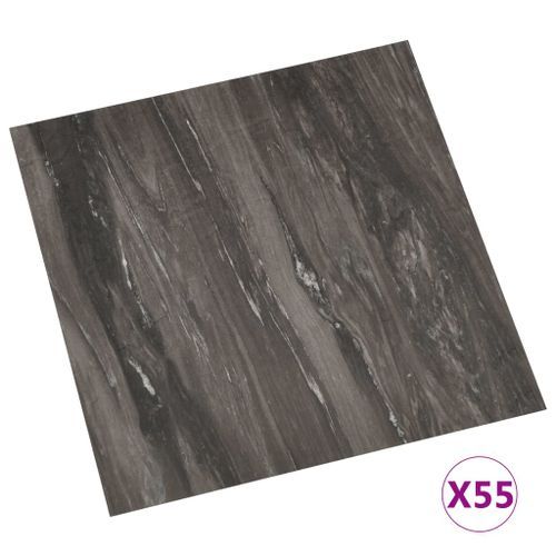 Planches de plancher autoadhésives 55 pcs PVC 5,11m² Gris foncé - Photo n°2; ?>