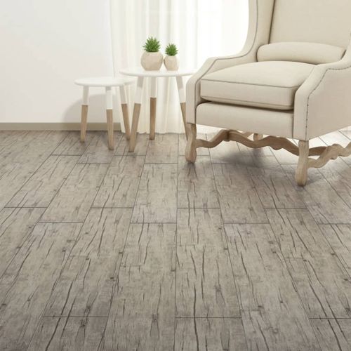 Planches de plancher PVC 4,46 m² 3 mm Gris clair - Photo n°2; ?>