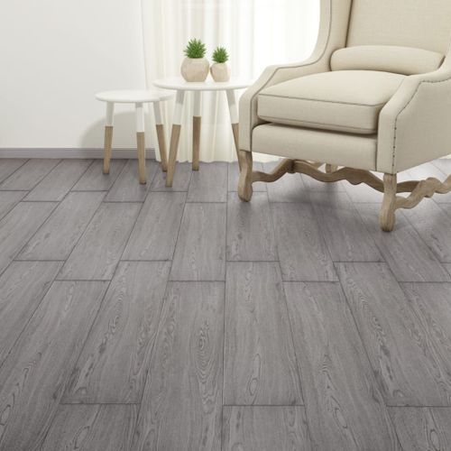 Planches de plancher PVC 4,46 m² 3 mm Gris foncé - Photo n°2; ?>