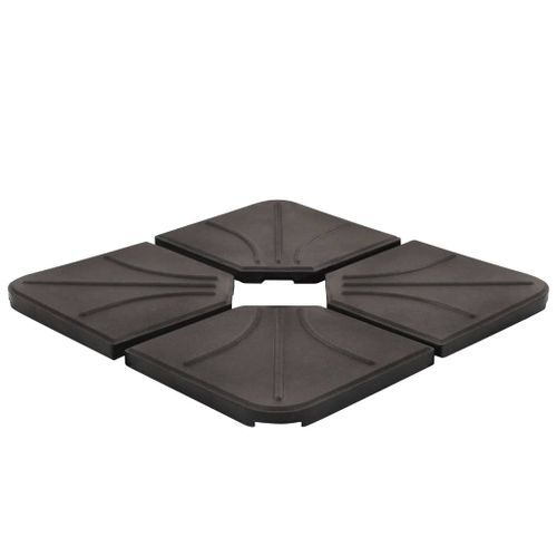 Plaque de poids de parasol 4 pcs Noir Béton Carré 72 kg - Photo n°2; ?>