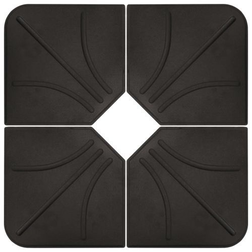 Plaque de poids de parasol 4 pcs Noir Béton Carré 72 kg - Photo n°3; ?>