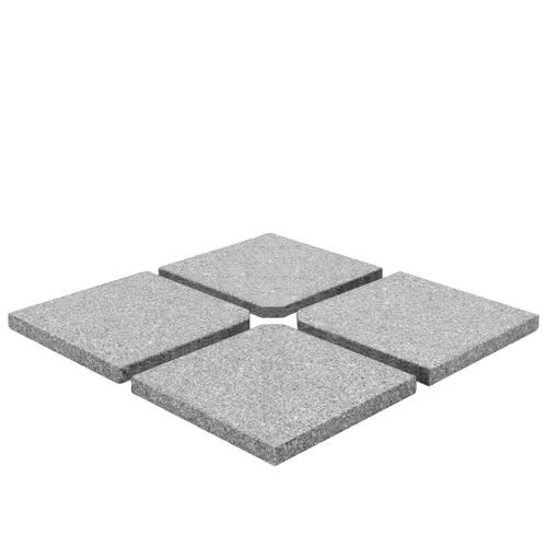 Plaques de poids de parasol 4 pcs Granit Gris Carré 100 kg - Photo n°2; ?>