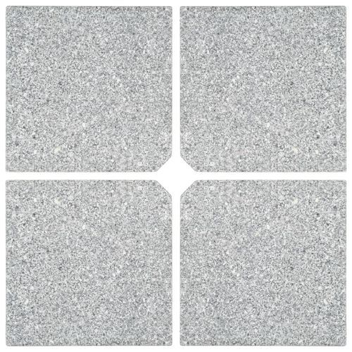 Plaques de poids de parasol 4 pcs Granit Gris Carré 100 kg - Photo n°3; ?>