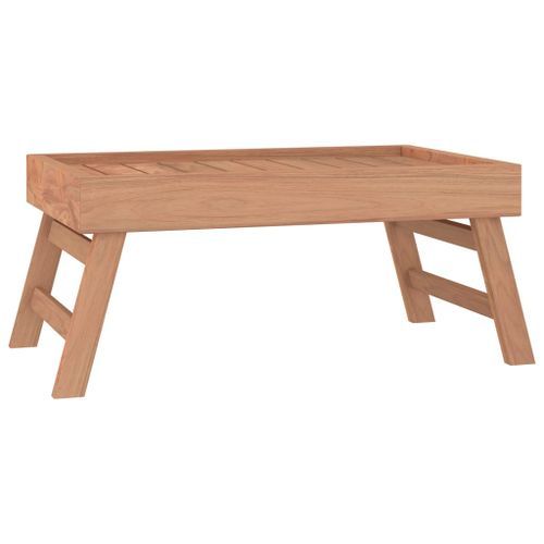 Plateau pliable 55x35x25 cm Bois de teck massif - Photo n°2; ?>