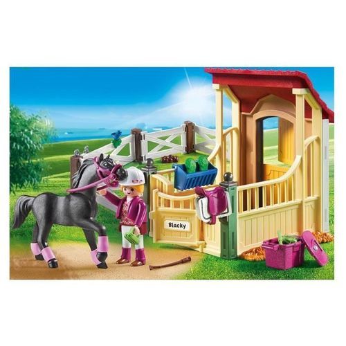 PLAYMOBIL 6934 - Country - Box avec Cavaliere et Cheval Pur-Sang Arabe - Photo n°3; ?>