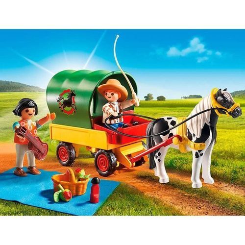PLAYMOBIL 6948 - Country - Enfants avec Chariot et Poney - Photo n°3; ?>