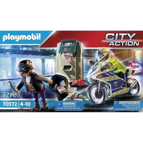 PLAYMOBIL - 70572 - Police Policier avec moto et voleur - Photo n°3; ?>