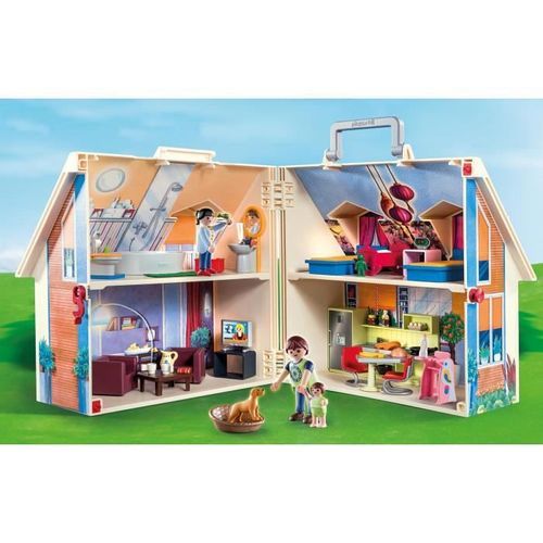 PLAYMOBIL - 70985 - Maison Transportable Bleue - Photo n°2; ?>