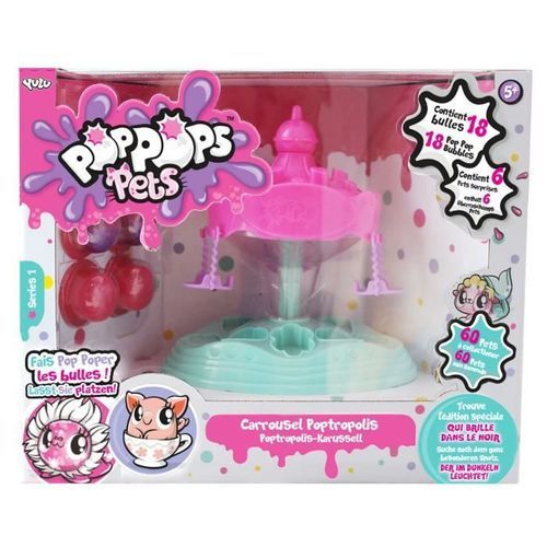 POPPOPS - Carrousel Poptropolis - 1 carrousel, 18 bulles de slime rose a éclater & 6 figurines surprises a collectionner - Photo n°2; ?>
