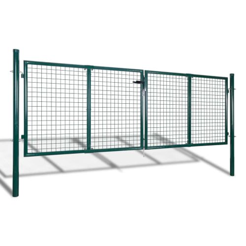 Portail de clôture Acier 306x150 cm Vert - Photo n°2; ?>
