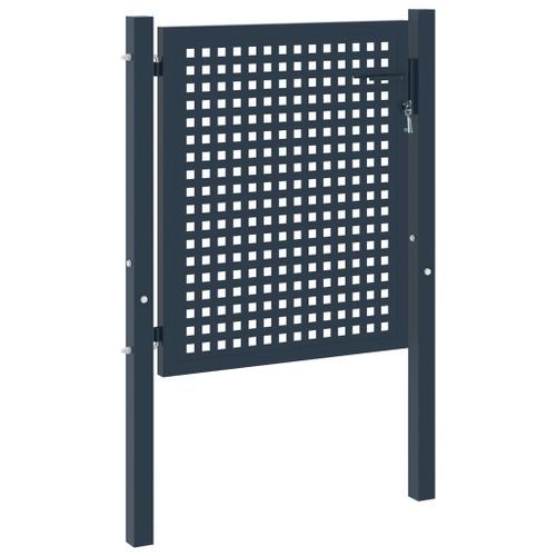 Portail de clôture Anthracite 102x150 cm Acier - Photo n°2; ?>