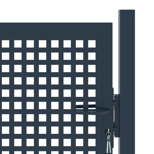 Portail de clôture Anthracite 102x225 cm Acier - Photo n°3; ?>
