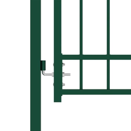 Portail de clôture avec pointes Acier 100x100 cm Vert 2 - Photo n°3; ?>