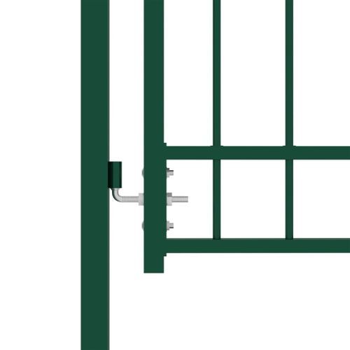 Portail de clôture avec pointes Acier 100x125 cm Vert 3 - Photo n°3; ?>