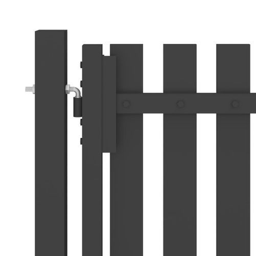 Portail de clôture de jardin Acier 1x1,5 m Anthracite - Photo n°3; ?>